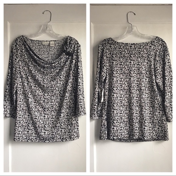 4/$20 Kim Rogers Petite PL Blouse Buckle Shoulder - Picture 2 of 8